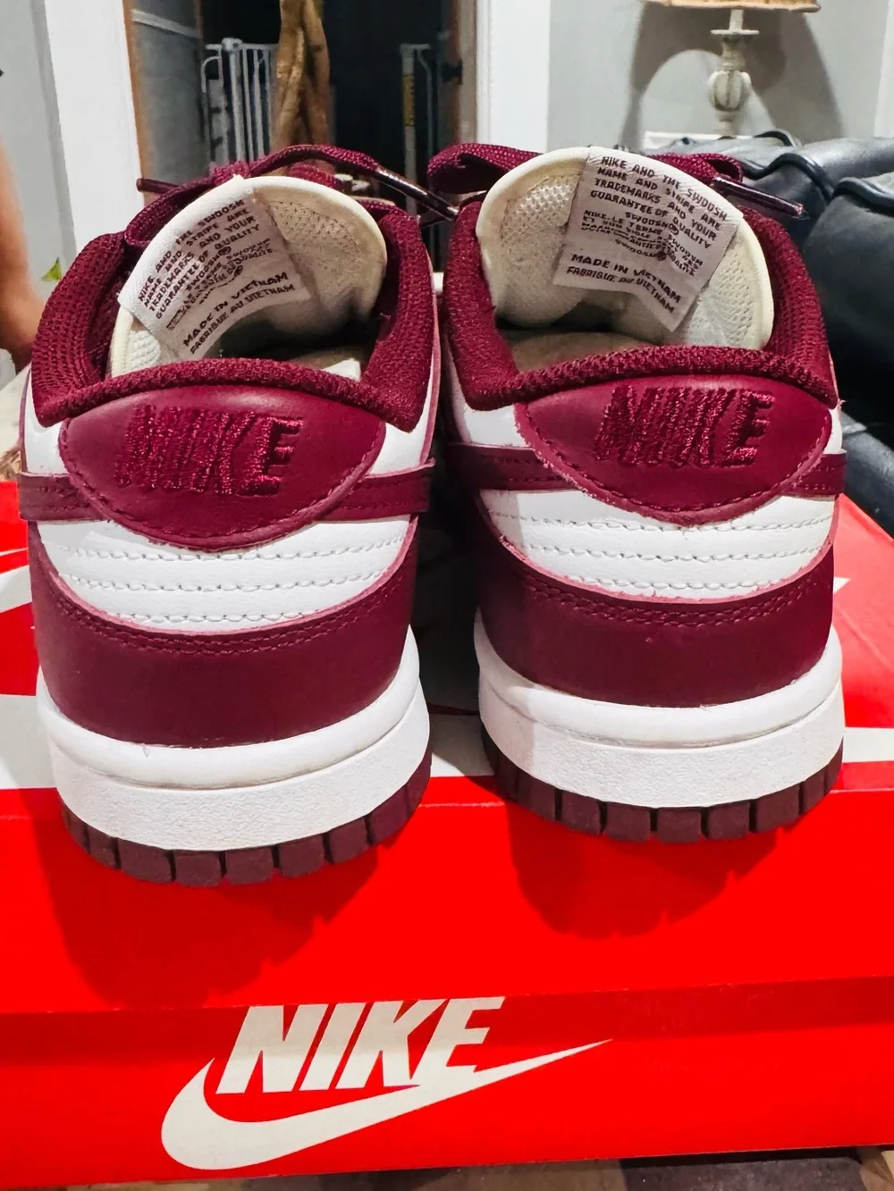 W Nike Low Top Sneakers in Sail/Dark Beetroot- Cashmere. Size 6 W / 4.5 M - Picture 2 of 8
